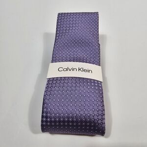 NWT Calvin Klein Mens Purple Tie Silk Blend Necktie Regular Fit OS CK21100181